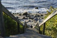 Stairs leading to the beach in Hamptons